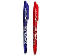 Pilot Pen Stylos roller effaçables Frixion Ball bleu et rouge – Lot de 2