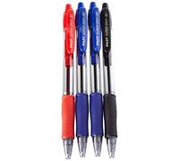 Pilot Spain Super Grip Stylo à bille rétractable à encre base huile, Lot de 4, multicolore
