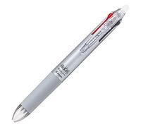 Pilot Stylo à bille, Frixion Ball 4, 0,38 mm ultra fin, 4 couleurs (noir, rouge, bleu et vert), corps argenté dégradé (PLKFB80UF-GRS)