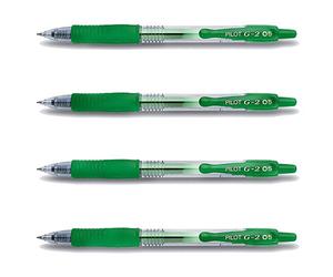 Pilot Stylo encre gel G2-05 - Lot de 4 - Vert Largeur de trait 0,3 mm