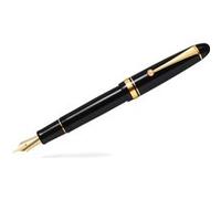 PILOT Stylo plume Custom 742 en résine précieuse noire, plume 14K stub pour écriture calligraphique raffinée en coffret cadeau Noir