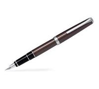 PILOT Stylo plume Falcon corps acier laqué brun plume fine souple or 14 carats rhodiée coffret cadeau Brun
