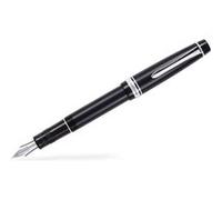 PILOT stylo-plume Justus 95 Rhodié noir plume fine or 14 carats ajustable coffret luxe Noir