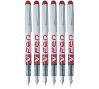 Pilot Stylo plume stylo plume jetable V Rouge moyen Line svpn-4 W d'encre liquide (Lot de 6)