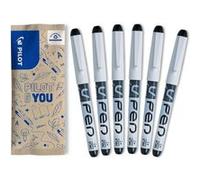 PILOT Stylo plume V-Pen effaçable encre liquide noir plume moyenne lot de 6 Noir G