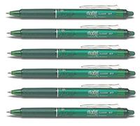 Pilot Stylos Frixion Clicker effaçable Fine Stylo roller rétractable Vert Stylo pointe 0,7mm pointe 0.35mm Ligne noire (Lot de 6)