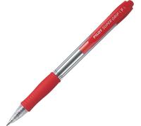 Pilot Super Grip Rouge Clip-on Stylo à bille rétractable Fin 12 pcs(s)