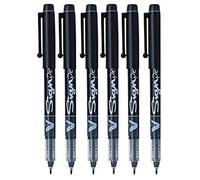 Pilot SW-VSP V Sign Pen Lot de 6 stylos à encre liquide et pointe en fibre moyenne 2 mm Largeur de ligne 0,6 mm