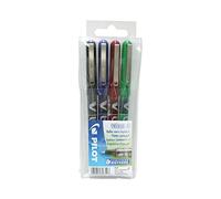 Stylo roller Pilot V-Ball couleurs assorties 0,7 mm - Pochette de 4