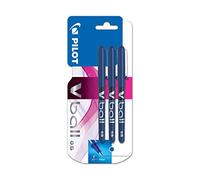 Pilot V-ball 05 Blister de 3 Stylos à bille roulante à encre liquide Pointe Fine Bleu
