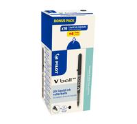 Pack 16 stylos roller V-BALL 0.5 mm capuchon + 4 OFFERTS noir - Noir - Pilot Noir G