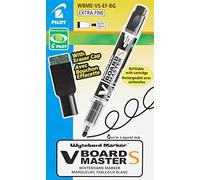 Pilot V-Board Master S 3,5 mm Pointe extra fine marqueur pour tableau blanc avec effaceur - Noir (boîte de 10)