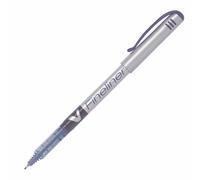 Pilot Stylo Feutre Pointe Fine Baguée Métal Encre Liquide Bleue Corps Plastique V-Fineliner