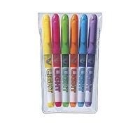Pilot Pen Surligneurs de poche V-Light - Pointe biseautée - Pochette de 6 assortis