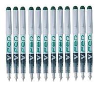 Pilot V-Pen Lot de 12 Stylo à plume jetable largeur de trait 0,4 mm Encre liquide Vert