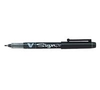 Pilot Pen Stylo-feutre V-Sign Pen Pointe en nylon 0,6 mm encre liquide noire Lot de 12