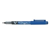Pilot V-Sign Pen Lot de 12 Stylo feutre Pointe en nylon largeur de trait 0,6 mm Encre liquide Bleue