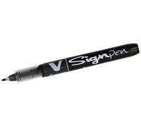 Pilot V-Sign Pen Lot de 12 Stylo feutre Pointe en nylon largeur de trait 0,6 mm Encre liquide Noire