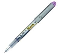 Pilot V4 Lot de 12 stylos plumes jetables corps argenté (Violet)