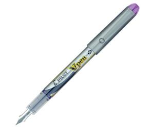 Pilot V4 Lot de 12 stylos plumes jetables corps argenté (Violet)
