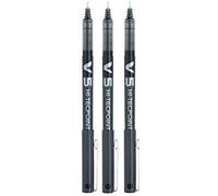 Pilot V5 BX Lot de 3 stylos roller Hi Tecpoint Noir Pointe extra fine 0,5 mm Largeur de trait 0,3 mm