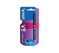 Pilot V5 Hi-Tecpoint Stylo roller à séchage rapide Pointe fine 0,5 mm Noir