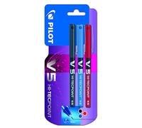 Pilot V5 - Liquid Ink Pen (3 pcs). Black/Blue/Red