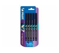 Pilot Pen – Stylo roller V7 0,7 mm encre liquide – Noir (lot de 5)