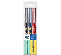 Pilot V7 Hi-Tecpoint Rollerball Pen 0.7 mm Tip - Black/Blue/Red Pack of 3