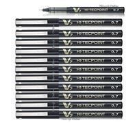 Pilot - Feutre V7 - Pointe 0,7 mm - Encre liquide noire - Lot de 12