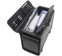 Pilote case ""SILVANA"" en Cuir Noir, avec Trolley