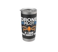 Pilote de drone, si j'esquive, tu devrais aussi courir Fpv Race Drone Racing Gobelet isotherme en acier inoxydable double paroi