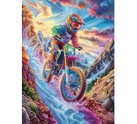 Pilote de Motocross sur la Piste de Terre 300 Pieces Casse-tête Adulte en Carton Rigide sans Déformation Mythes fantastiques Jeu De Société Famille Très Difficile Cadeau Noël Qualité P