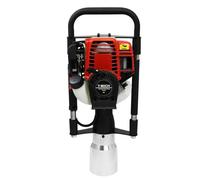 Pilote de poteau à essence avec étui de transport et kit d'outils 4 temps Heurtoir de clôture 120 mm Piquet Marteau Piquet Clôture Poteaux de conduite certifiés CE EPI