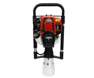 Pilote de poteau à essence avec étui de transport et kit d'outils 4 temps Heurtoir de clôture 120 mm Piquet Marteau Piquet Clôture Poteaux de conduite certifiés CE EPI