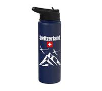 Pilote de voile suisse de montagne avec drapeau suisse Stainless Steel Insulated Water Bottle