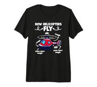 Pilote d'hélicoptère Amusant pour Les Amateurs d'aviation Comment volent Les hélicoptères T-Shirt Haut de Gamme