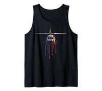 Pilote d'hélicoptère Aviation Drapeau américain USA Drip Graffiti Débardeur