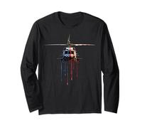 Pilote d'hélicoptère Aviation Drapeau américain USA Drip Graffiti Manche Longue