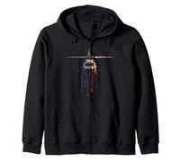 Pilote d'hélicoptère Aviation Drapeau américain USA Drip Graffiti Sweat à Capuche
