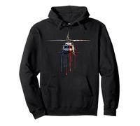 Pilote d'hélicoptère Aviation Drapeau américain USA Drip Graffiti Sweat à Capuche