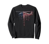 Pilote d'hélicoptère Aviation Drapeau américain USA Drip Graffiti Sweatshirt