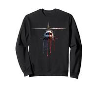 Pilote d'hélicoptère Aviation Drapeau américain USA Drip Graffiti Sweatshirt