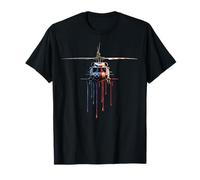 Pilote d'hélicoptère Aviation Drapeau américain USA Drip Graffiti T-Shirt
