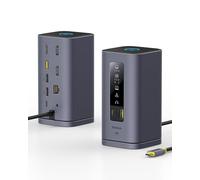 【Pilote DisplayLink requis】 Baseus Spacemate Displaylink Docking Station USB C, 11 en 1, 3 Moniteurs 4K@60Hz, 10Gbps USB-C/A, PD100W, Ethernet, Audio, pour Les systèmes macOS