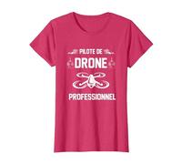 Pilote Drone Professionnel Pilote Drone Humour Cadeau Drones T-Shirt, Femme, Rouge Chiné, XXL
