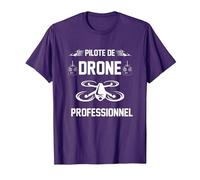 Pilote Drone Professionnel Pilote Drone Humour Cadeau Drones T-Shirt, Homme, Violet, M