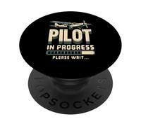 Pilote en Cours, Veuillez Patienter ! Airline Aviation Aircraft Love PopSockets PopGrip Adhésif