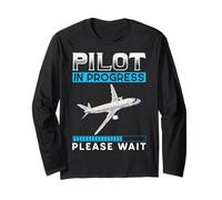 Pilote en Formation s'il Vous plaît Attendre drôle Cadeau Pilote Manche Longue