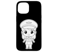 Pilote fille style dessin animé leçons de vol Coque pour iPhone 15